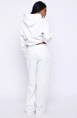Vibe Too High Wide Leg Sweatpants Grey Marle