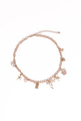 Sienna Charm Necklace Gold Pink