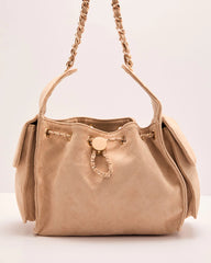 Margy Quilted Stitch Faux Suede Crossbody Bag