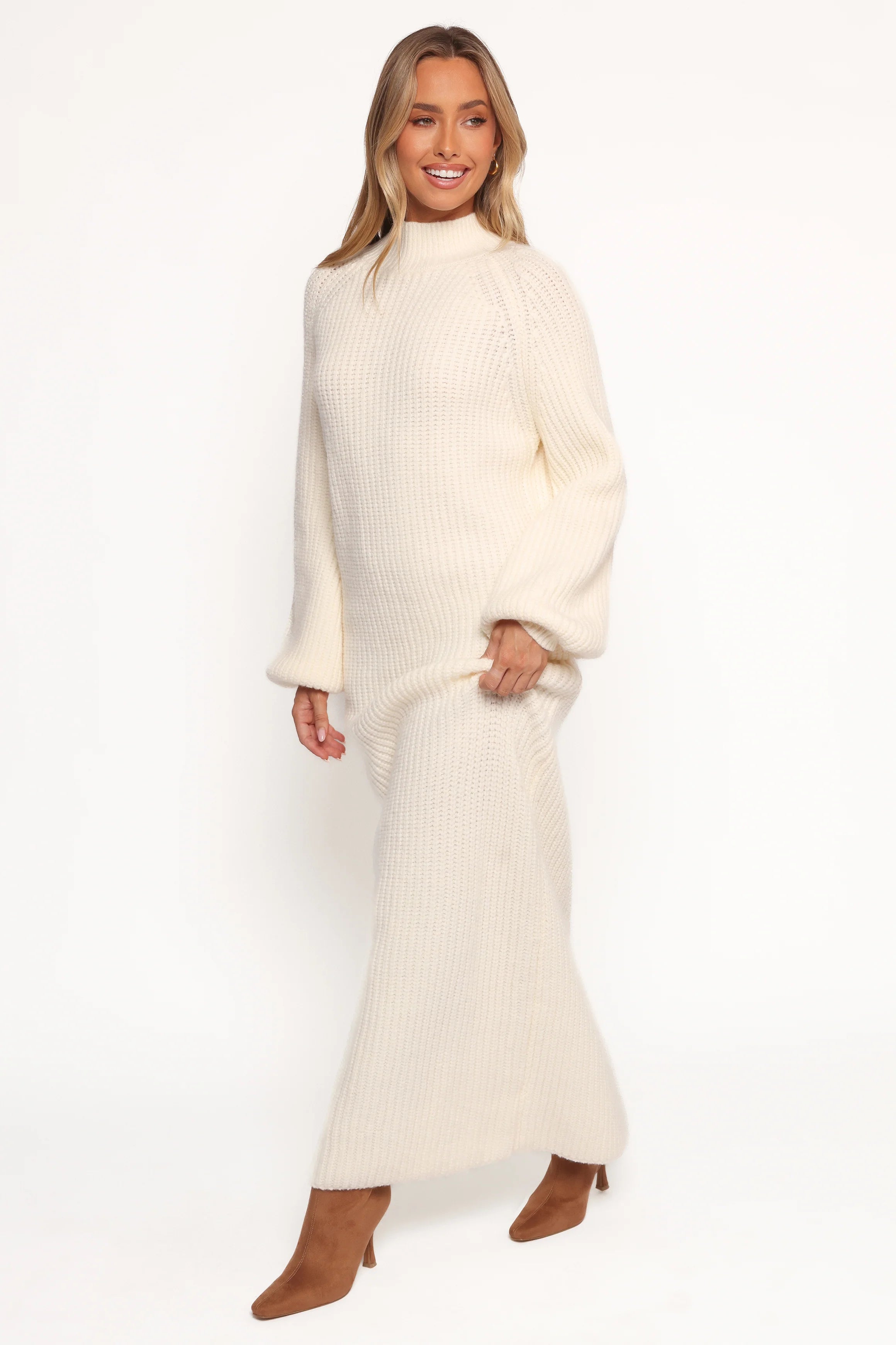 Tobin Knit Maxi Dress Cream