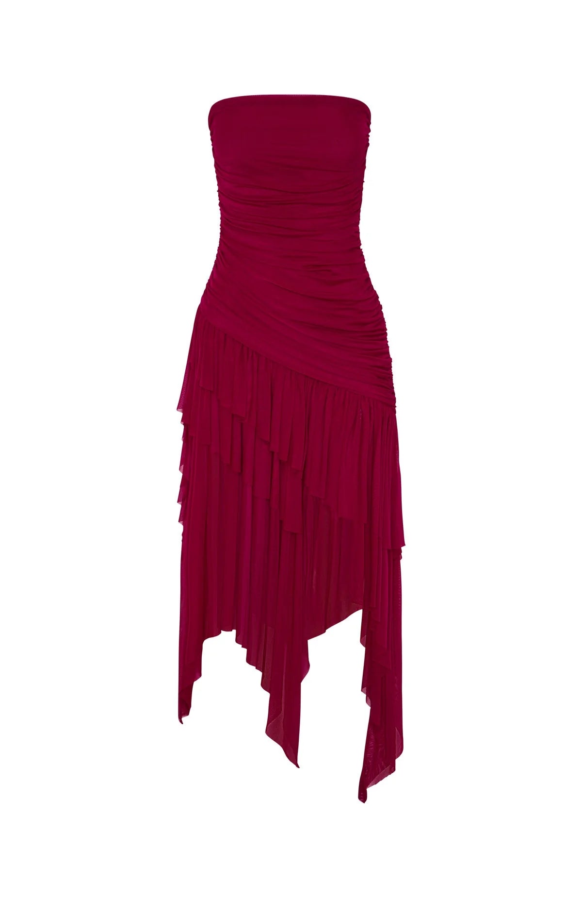 Venetian Dreams Strapless Midi Dress Dragonfruit