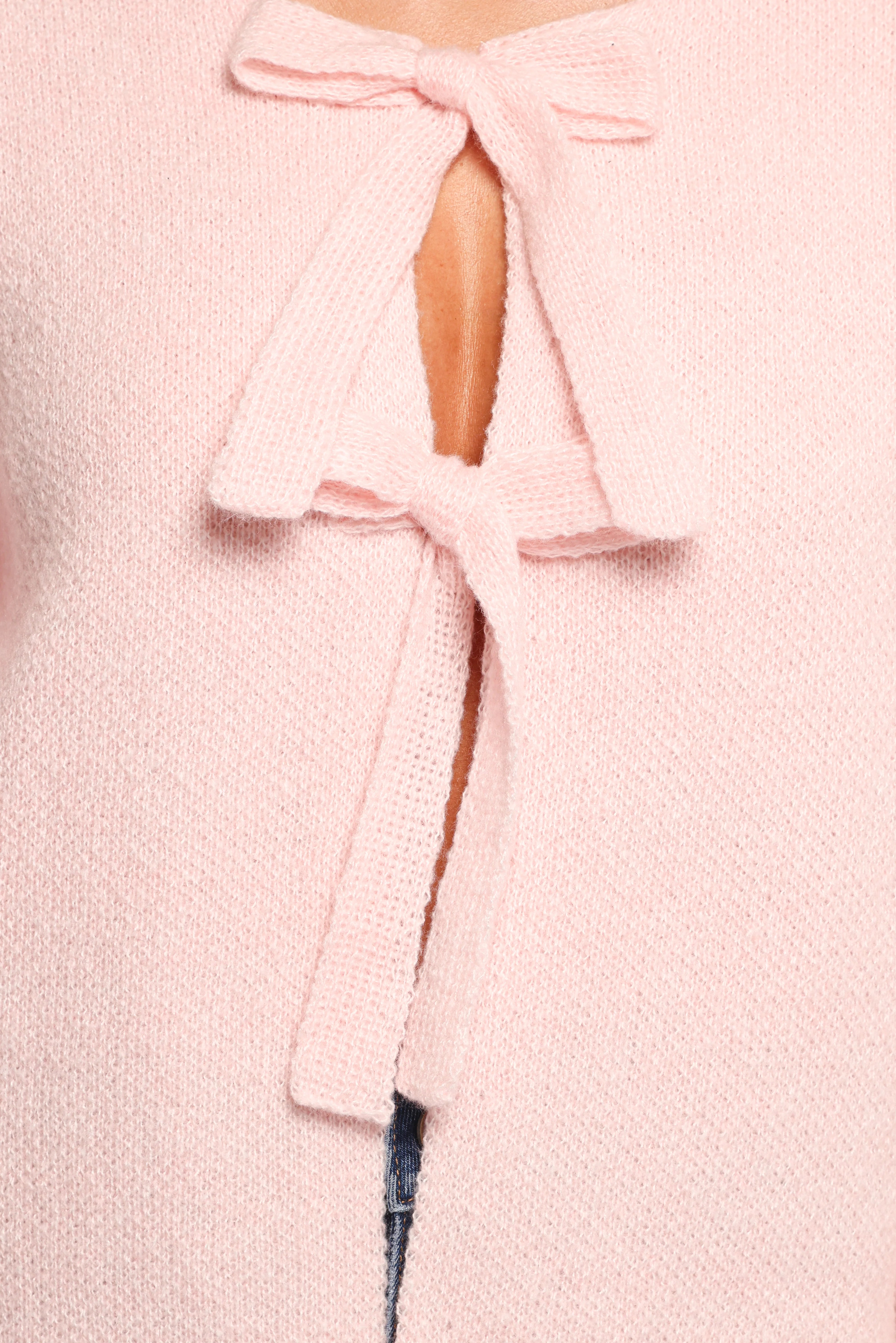Arden Bow Cardigan Pink