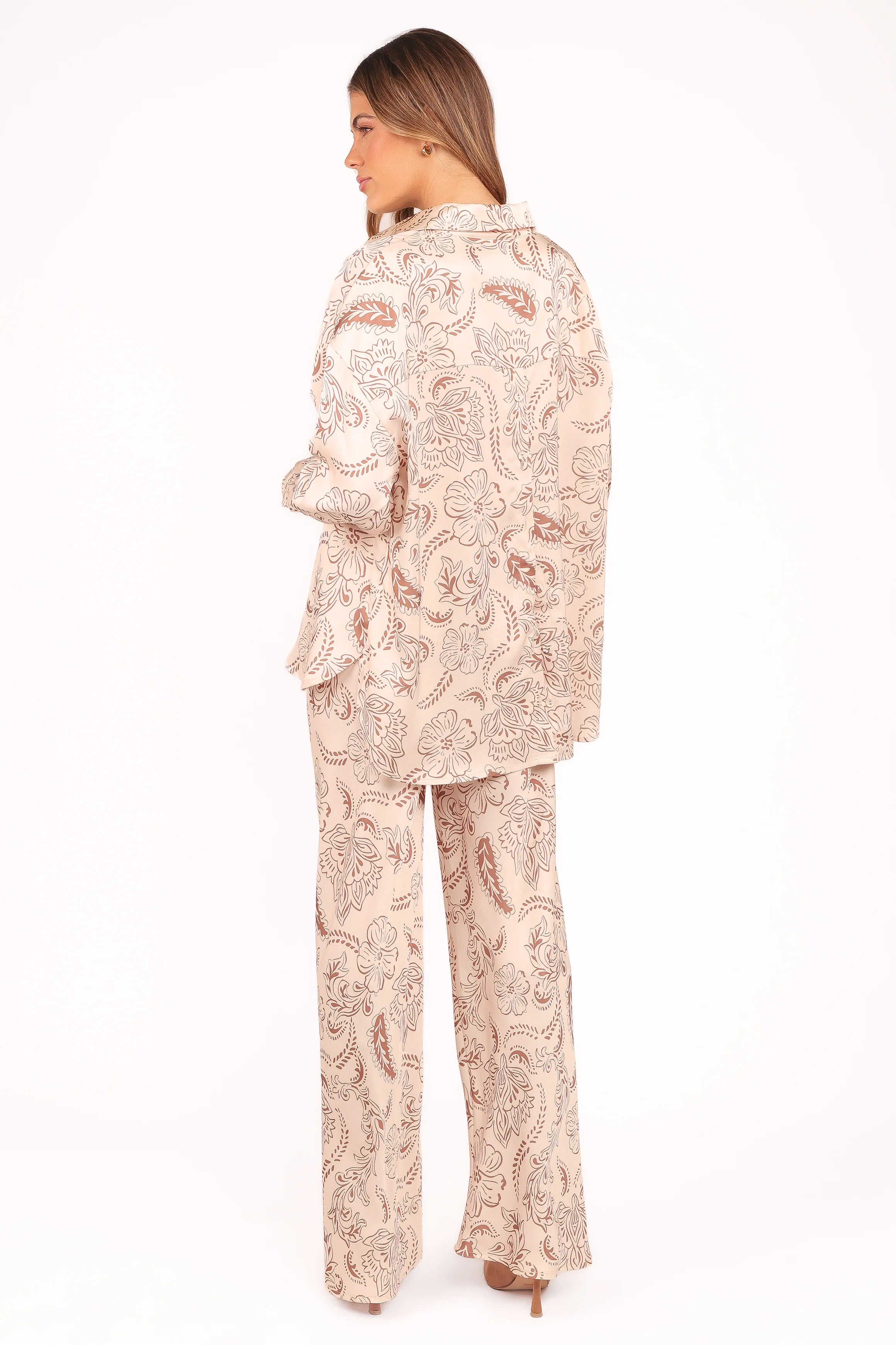 Rosalie Satin Pant Brown Paisley