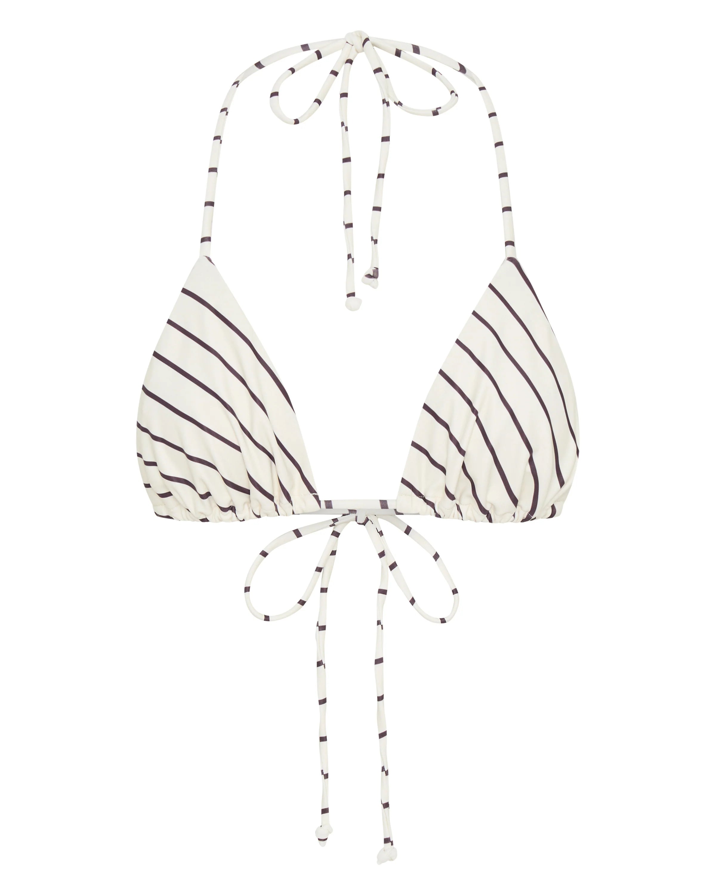 Golden Hour Bikini Top Cream Choc Stripe