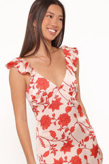 Enala Maxi Dress Red Floral