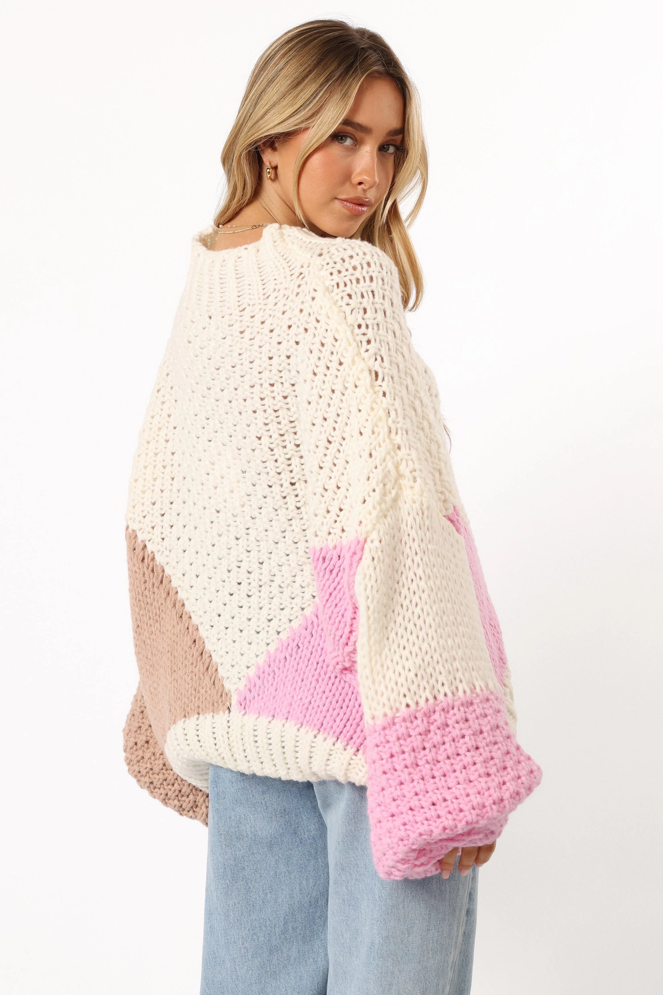 Koda Pattern Knit Sweater Pink Multi