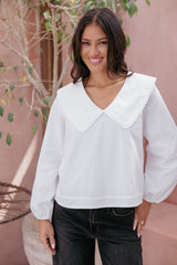 Kenna Long Sleeve Top White