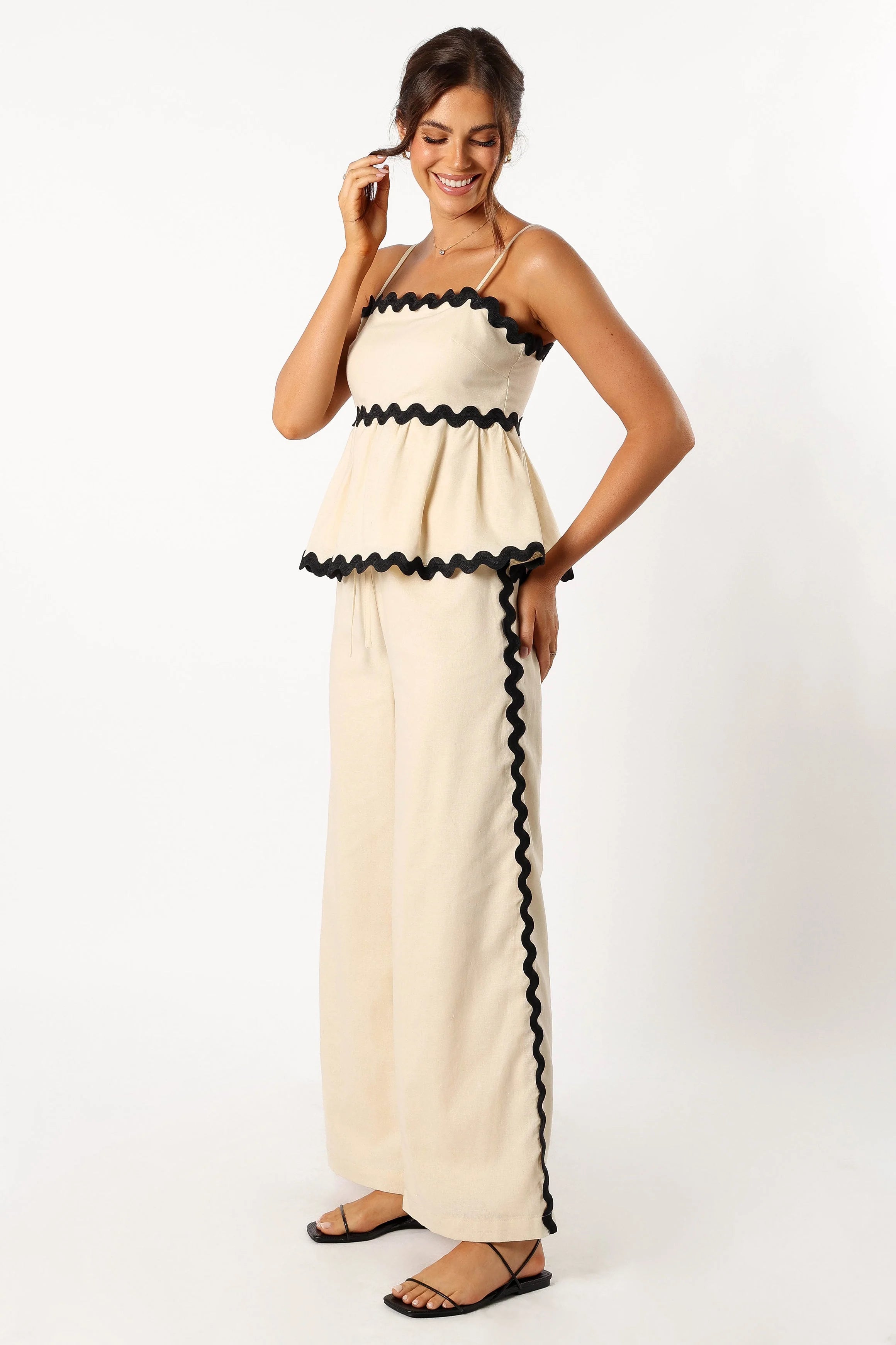 Mollymook Pants Cream Black
