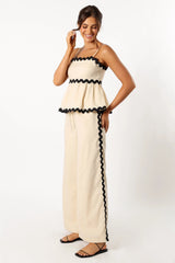 Mollymook Pants Cream Black