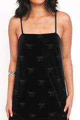Eileen Mini Dress Black Velvet