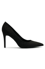 Alara Heels Black Faux Suede