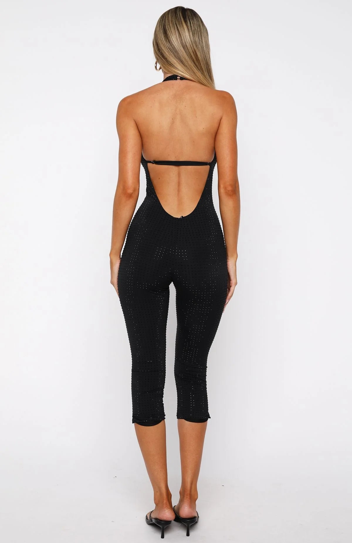 Retrograde Romance Embellished Jumpsuit Black