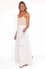 Peony Maxi Skirt White
