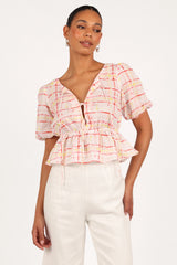 Pippi Top Sunset Check