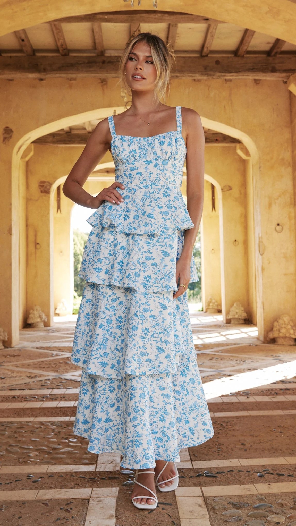 Page Maxi Dress Blue Floral