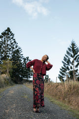 Evie Maxi Skirt Black Floral