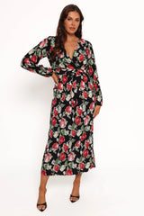 Minelli Pleat Midi Skirt Black Rose