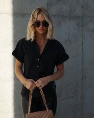 Patty Cotton Blend Button Down Top