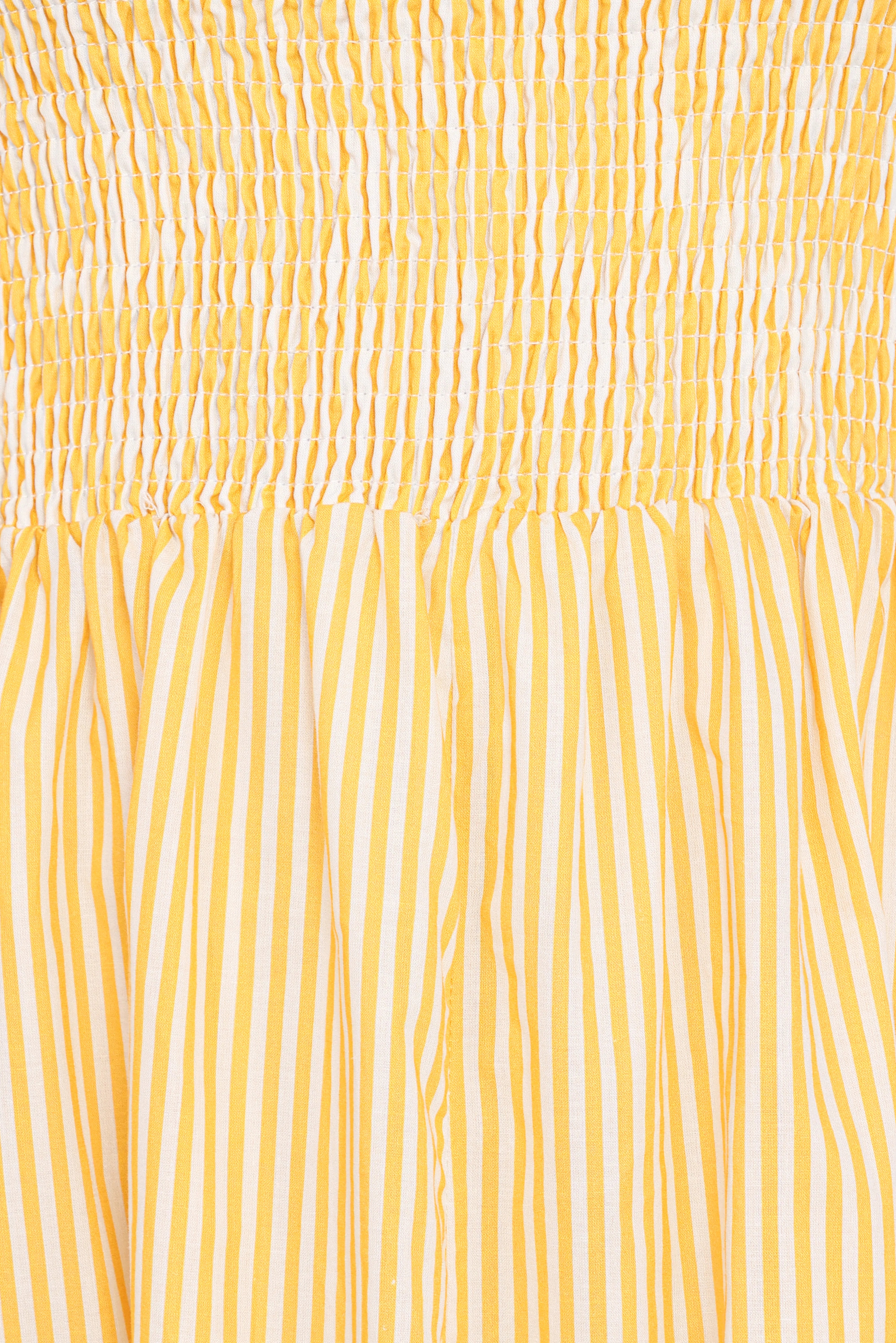 Aviva Smocked Midi Dress Mango Stripe