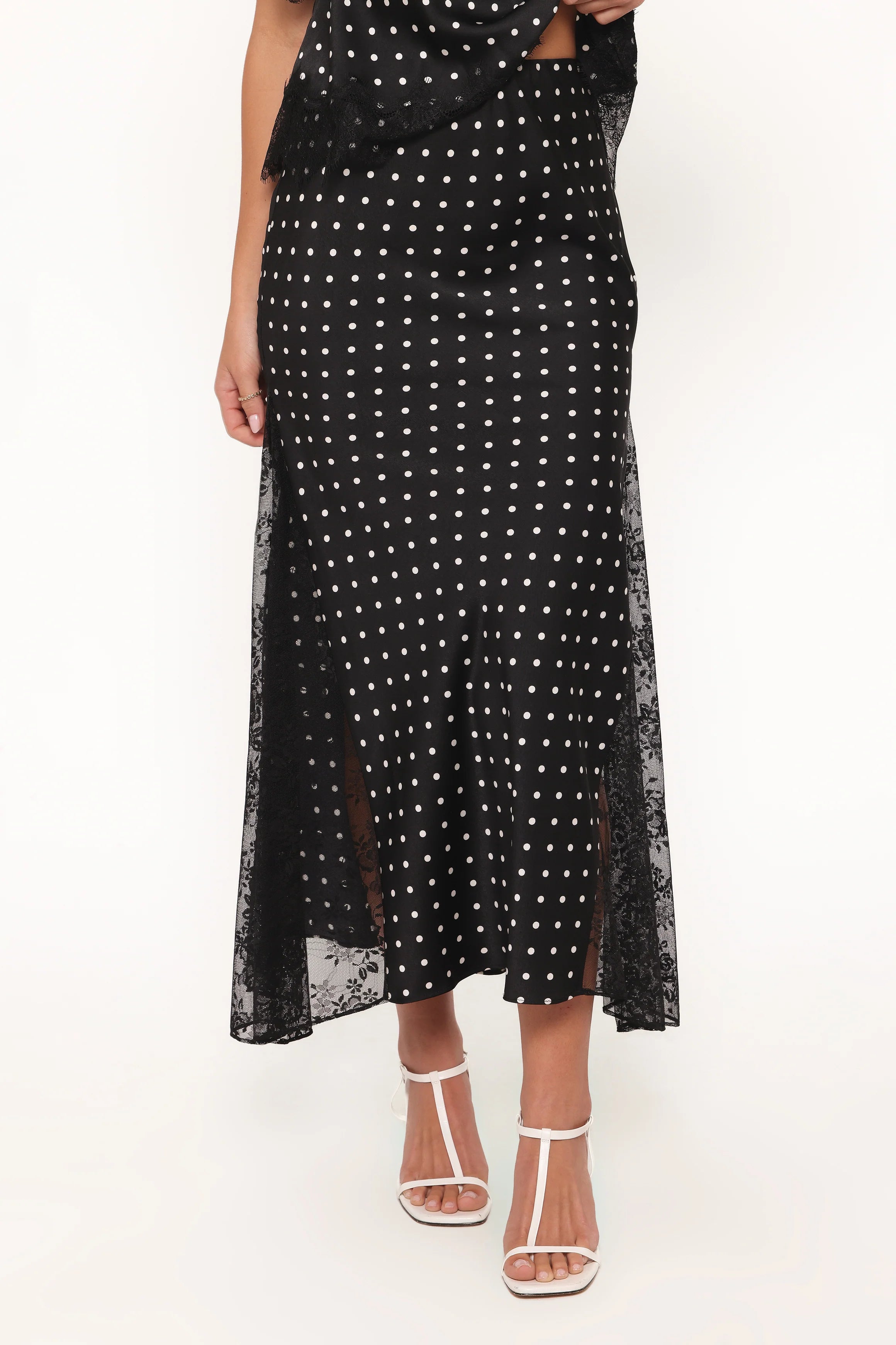 Ailbhe Lace Skirt Black Polka Dot