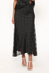 Ailbhe Lace Skirt Black Polka Dot