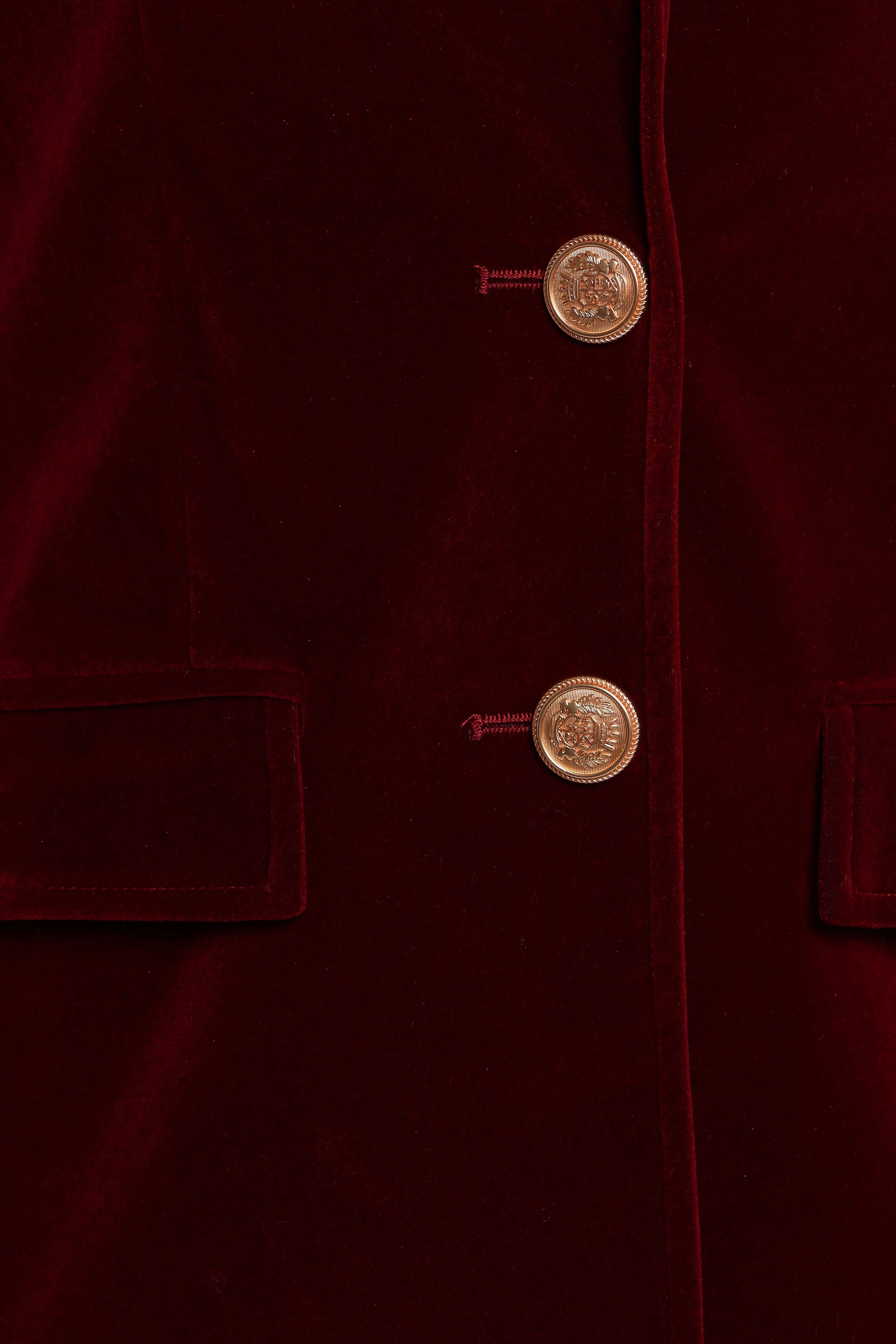Zpya Single Button Velvet Blazer Berry