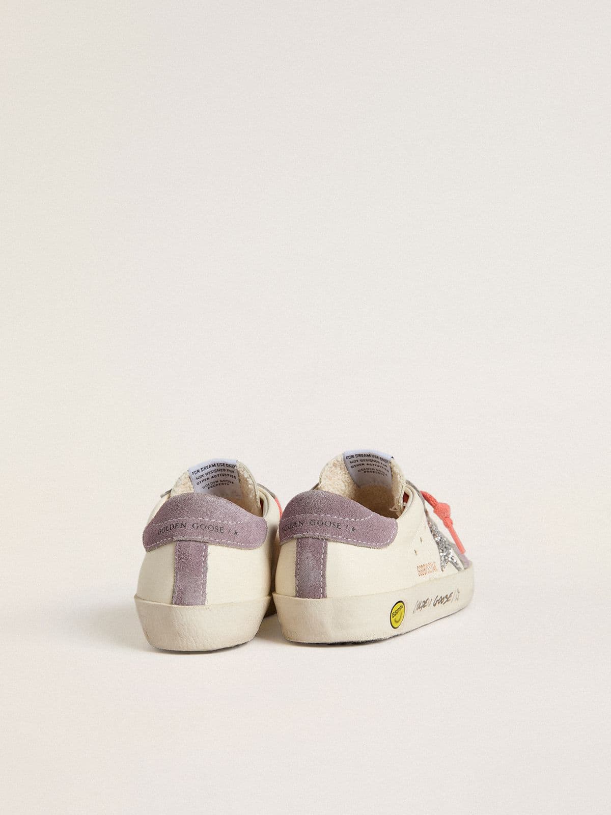 Junior Super-Star with silver glitter star and lilac suede inserts