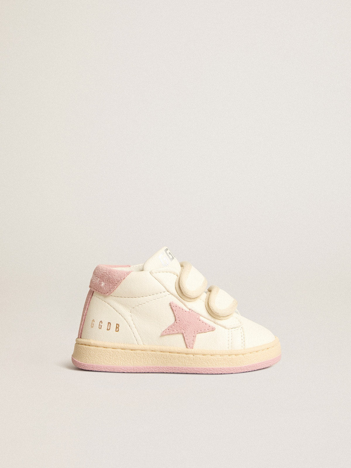 Junior June in nappa with old rose suede star and heel tab
