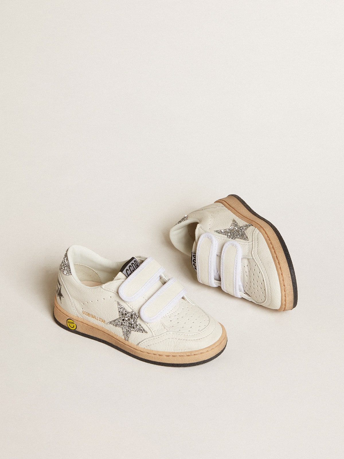 Junior Ball Star in nappa with silver glitter star and heel tab