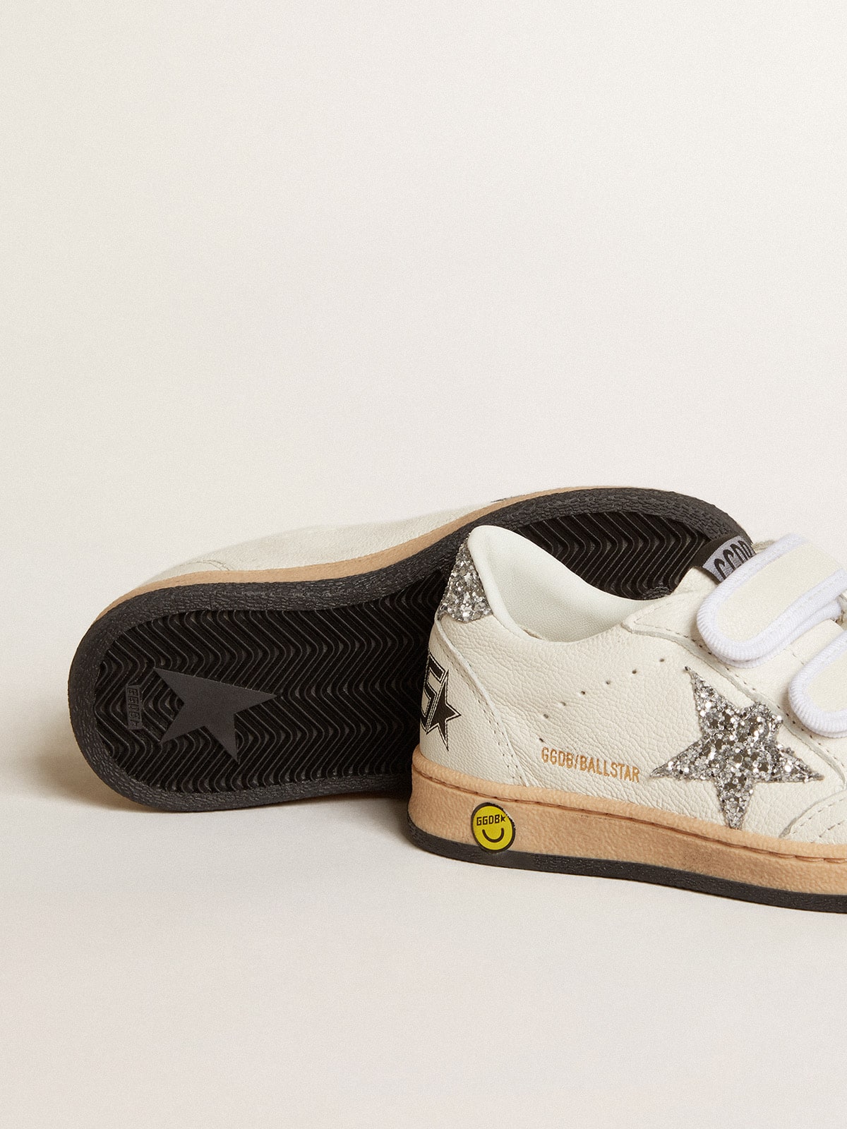 Junior Ball Star in nappa with silver glitter star and heel tab