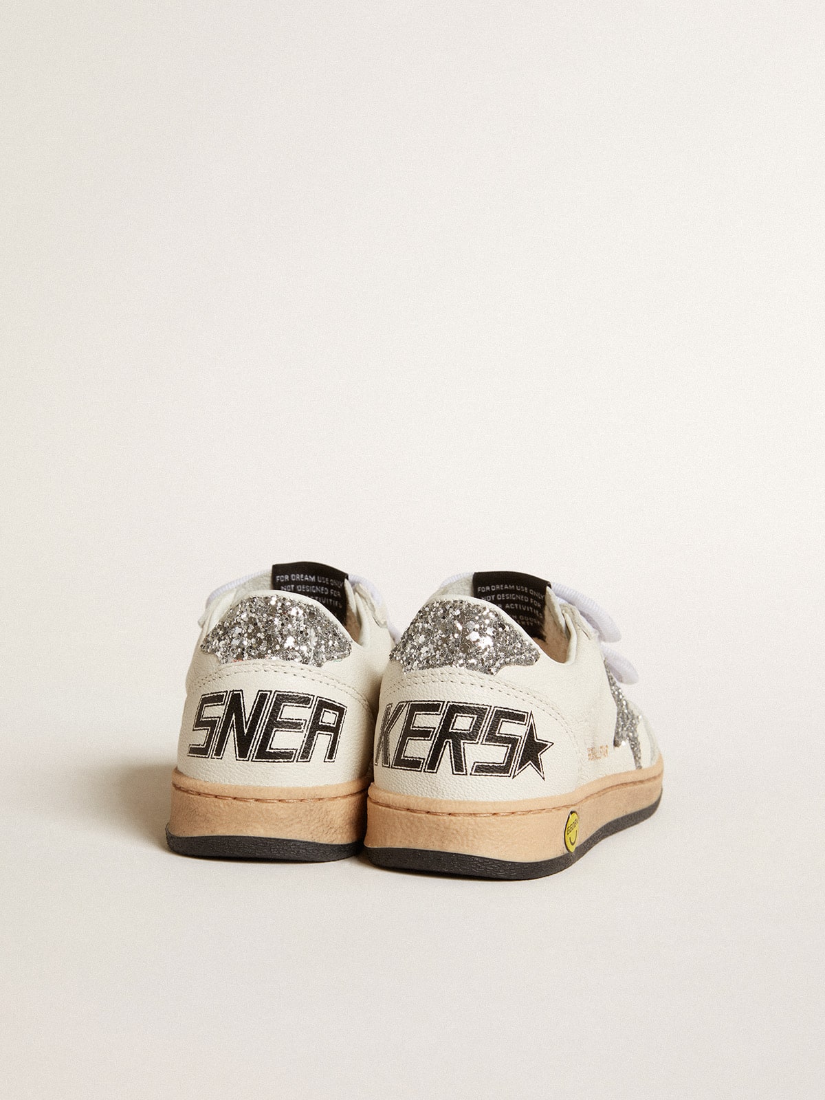 Junior Ball Star in nappa with silver glitter star and heel tab