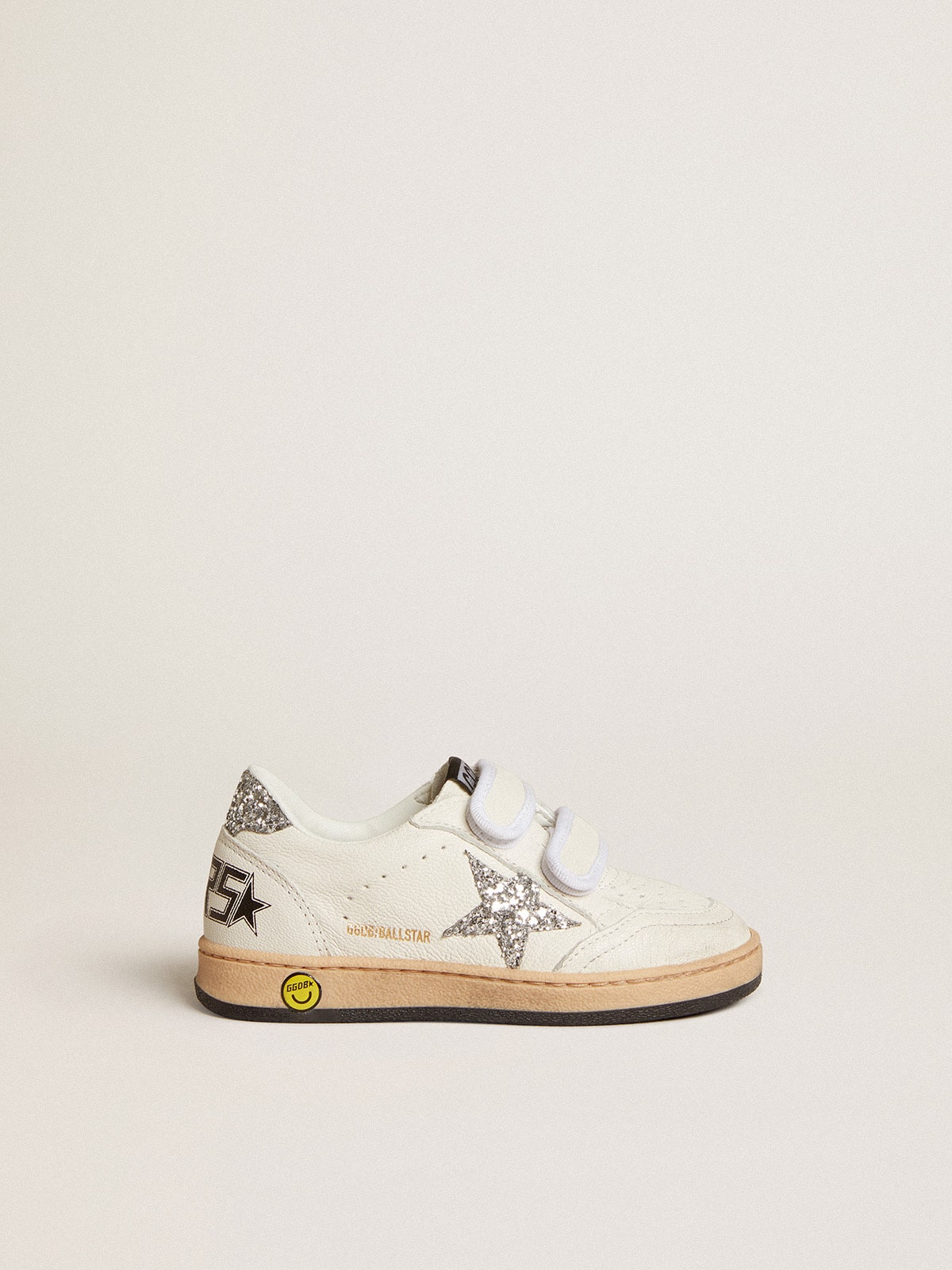 Junior Ball Star in nappa with silver glitter star and heel tab