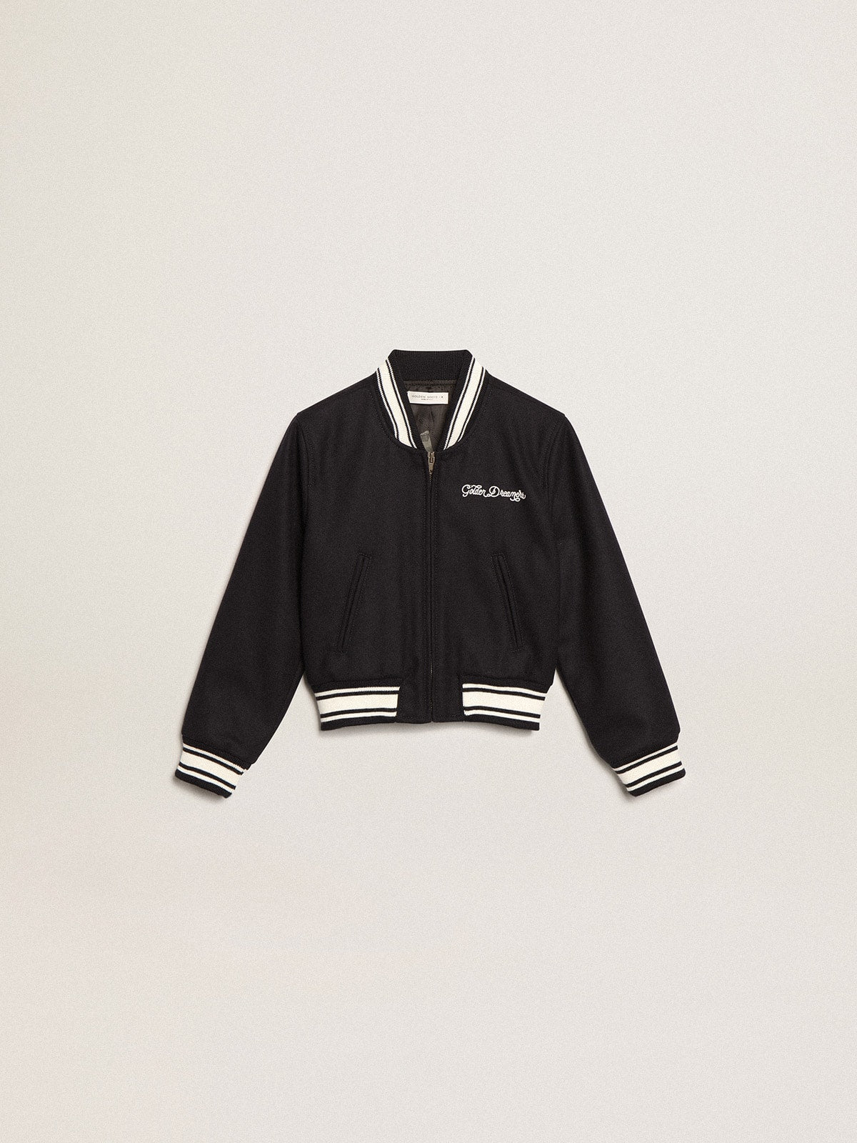 Boys’ bomber jacket in dark blue wool