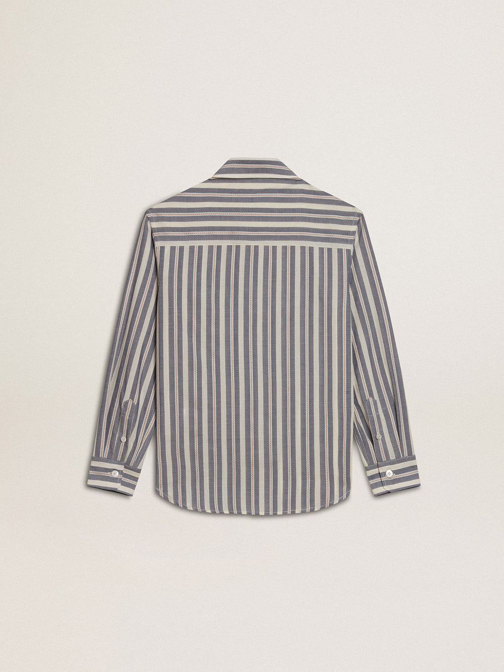 Boys' striped shirt with Golden Dreamers detail on the pocket