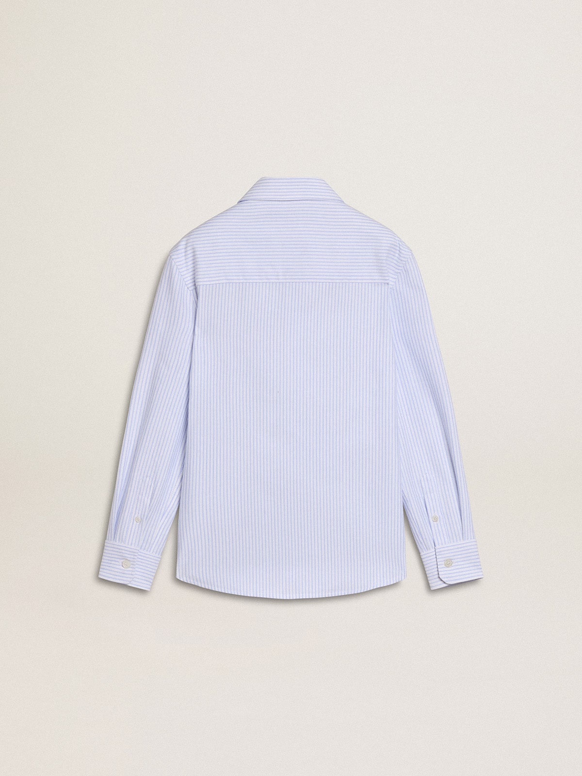 Girls’ striped shirt with embroidered lettering on the pocket