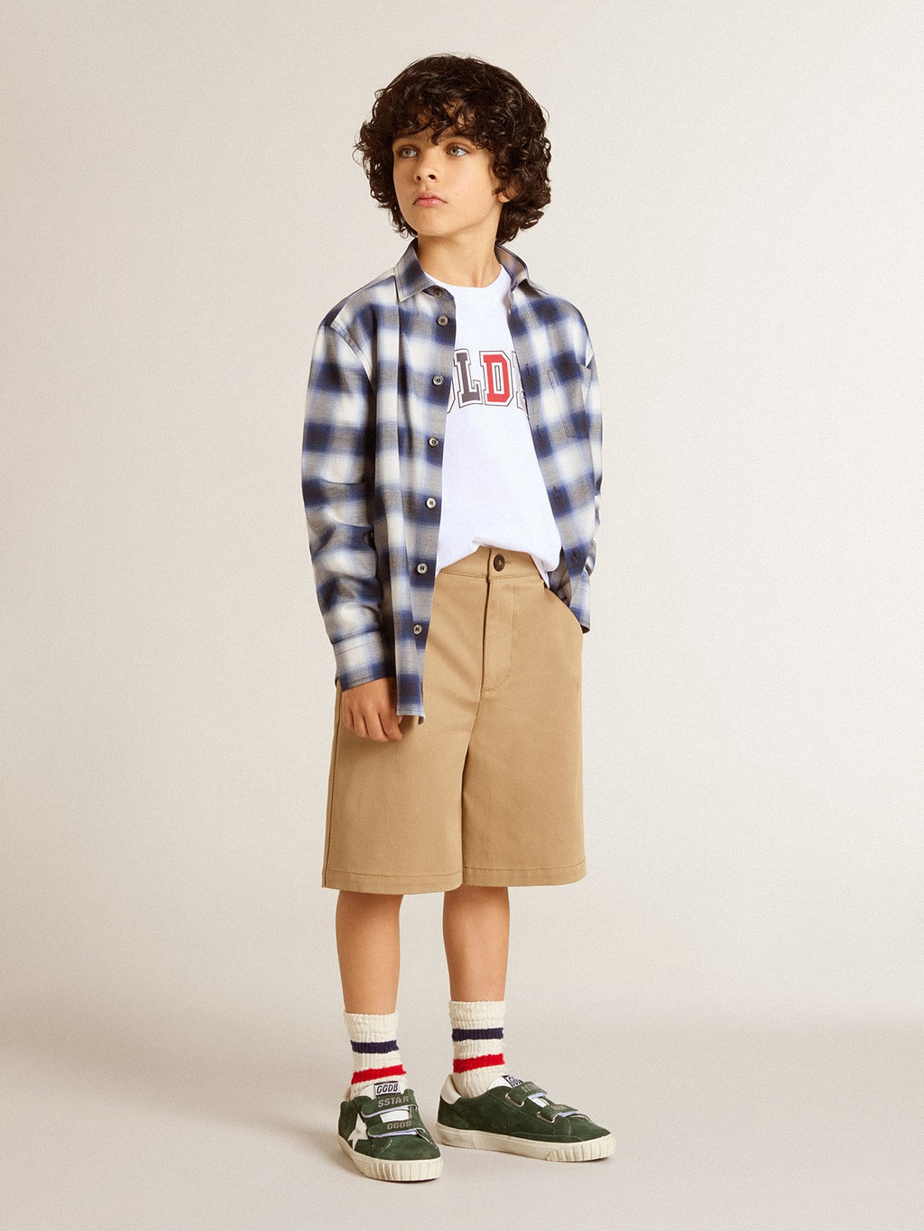 Boys' shorts in beige cotton