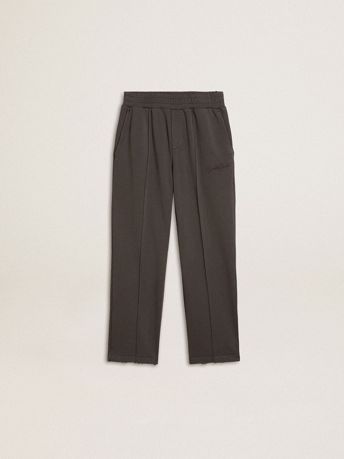 Kids' military-green jogging pants with embroidery