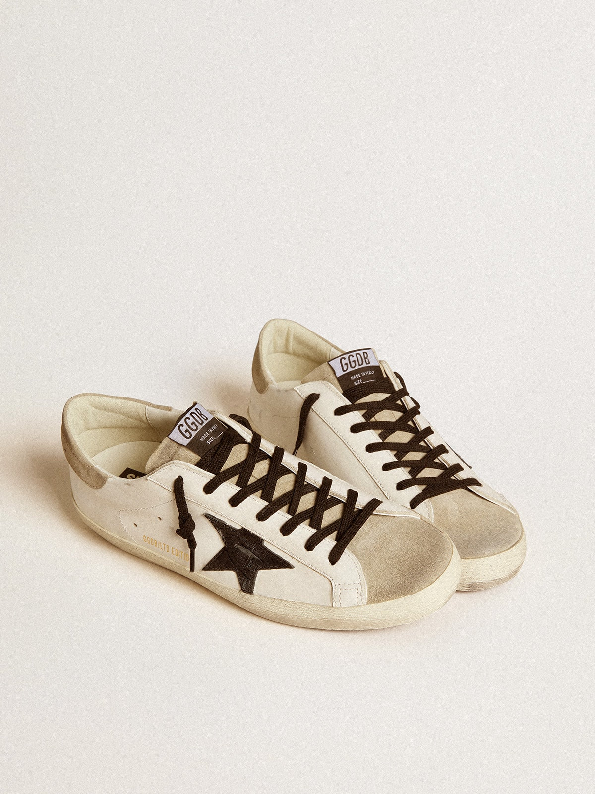 Men's Super-Star LTD with black croc-print leather star and suede inserts