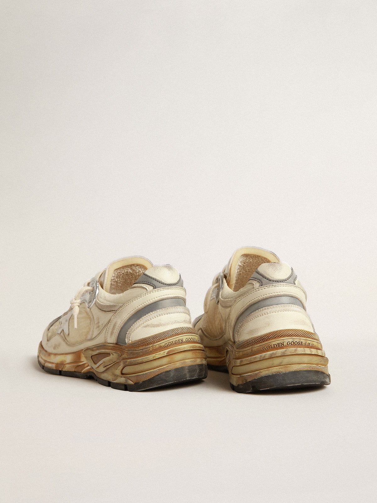 Men’s Dad-Star in beige nappa and nylon with white leather star