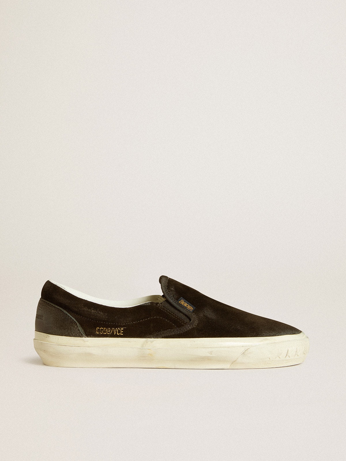 Men's VCE Penstar in black suede with black leather heel tab