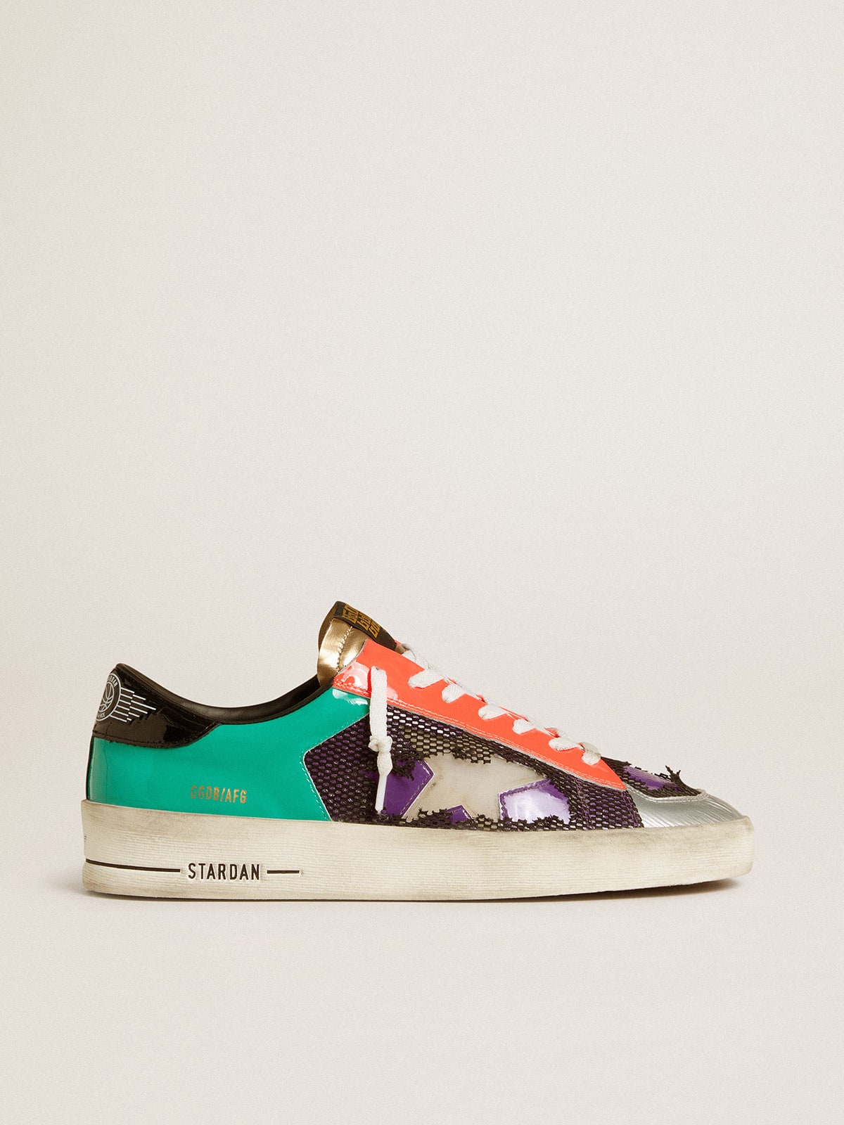 Men's Stardan LAB in patent leather and mesh with rubber star