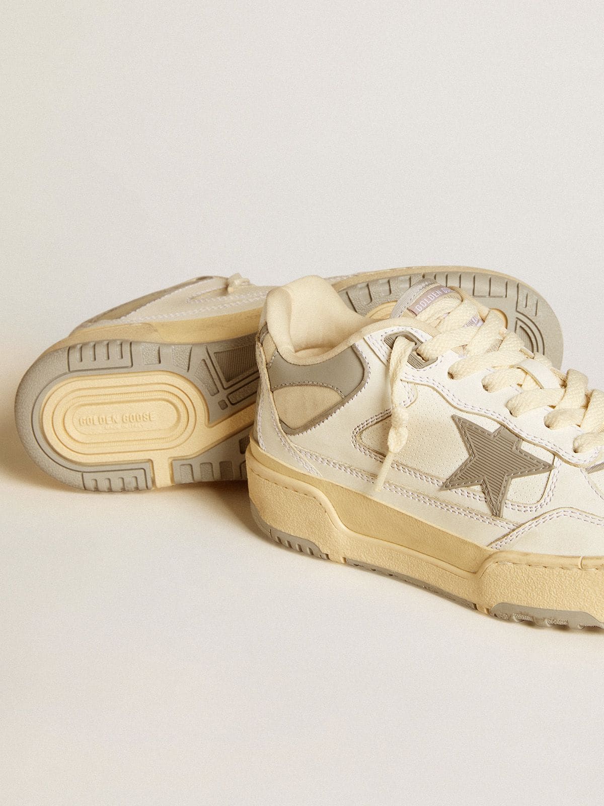 Men’s Forty2 with grey star and white leather heel tab