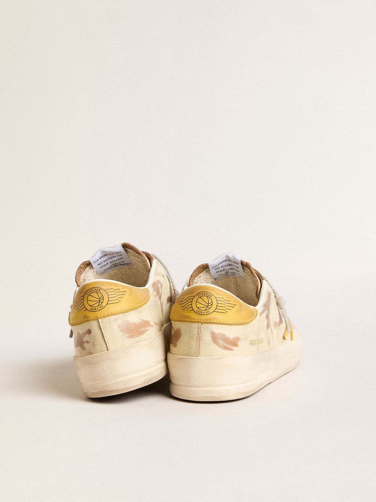 Men's Stardan in beige leather with honey-colored nubuck star and heel tab