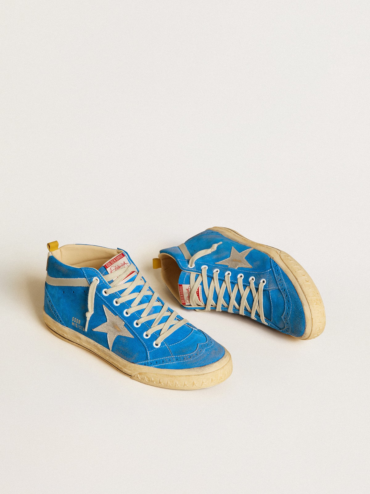 Men's Mid Star in suede with metallic leather star and leather heel tab