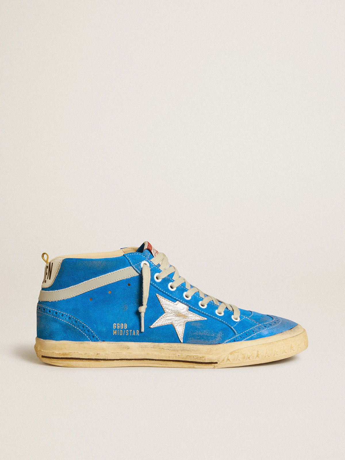 Men's Mid Star in suede with metallic leather star and leather heel tab