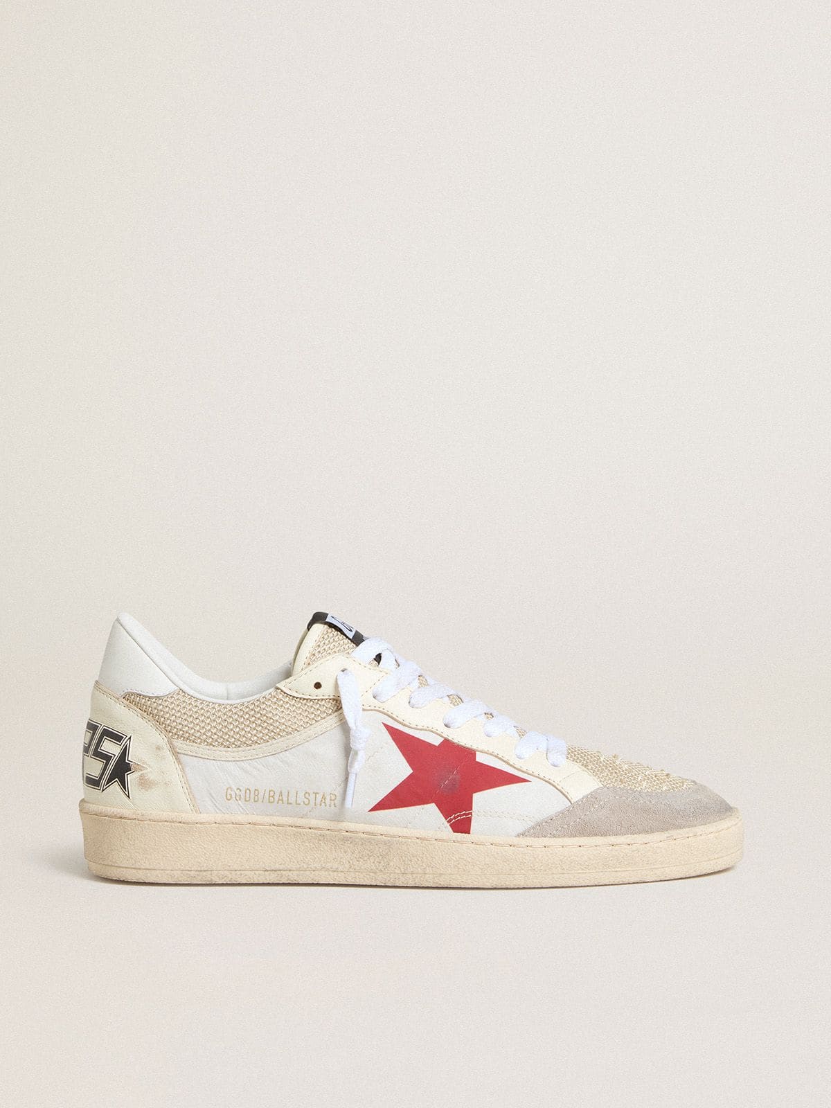 Ball Star in nylon and white mesh with red nylon star and white leather heel tab