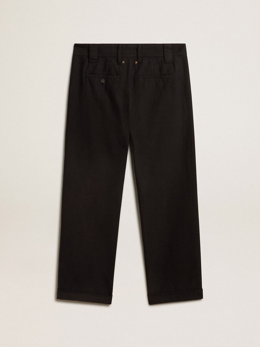 Men's black cotton chinos