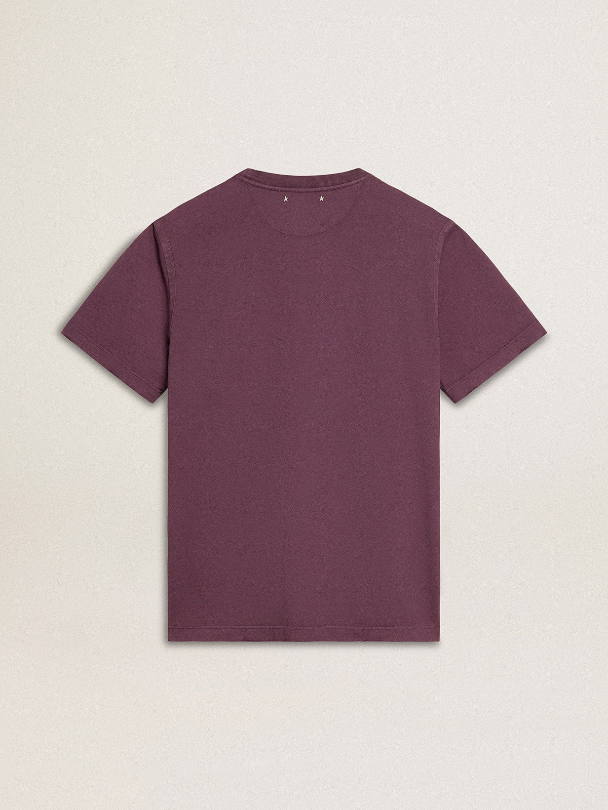 Men’s cotton T-shirt in worn purple with logo print