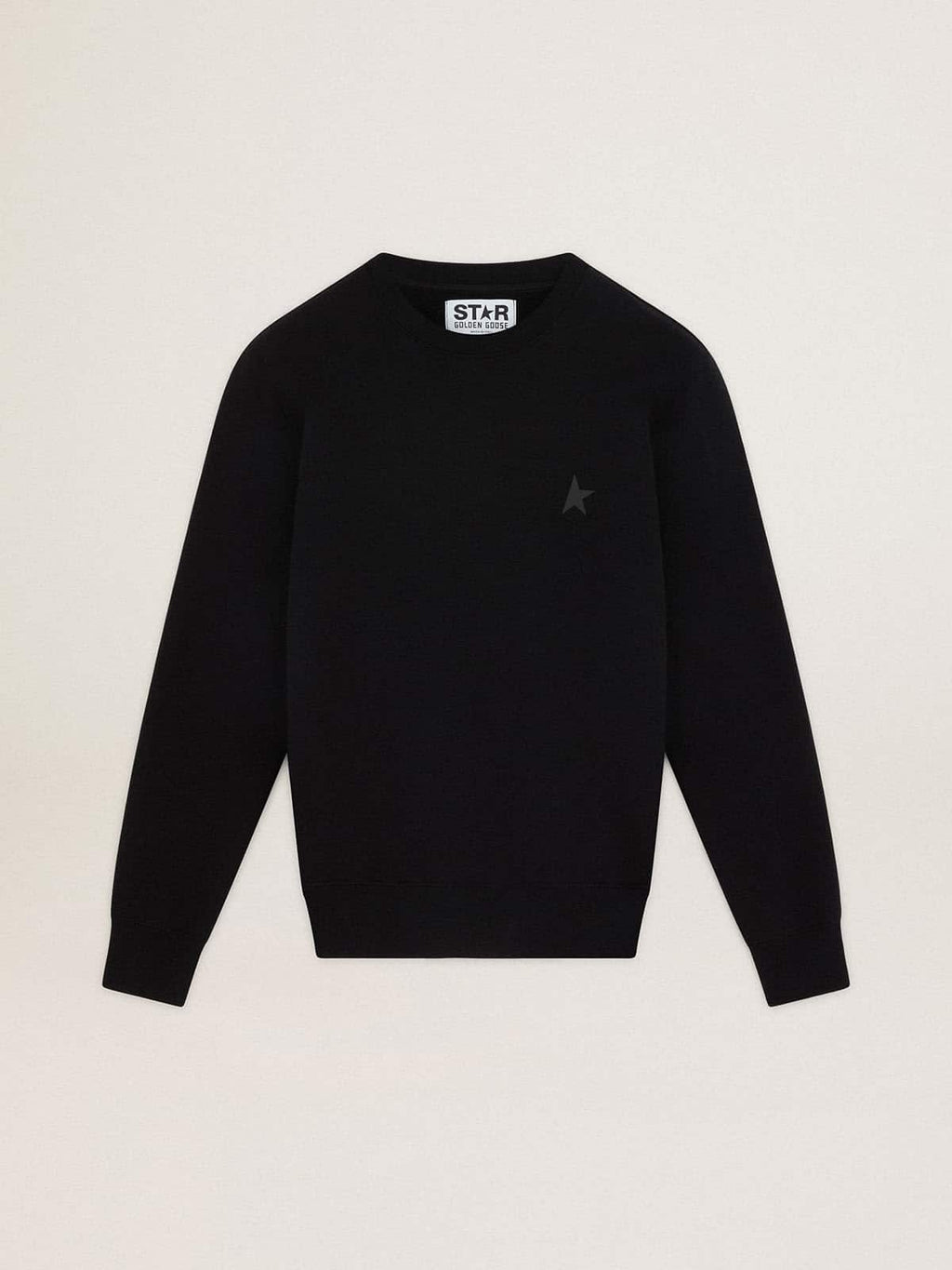 Black Archibald Star Collection sweatshirt with tone-on-tone star on the front
