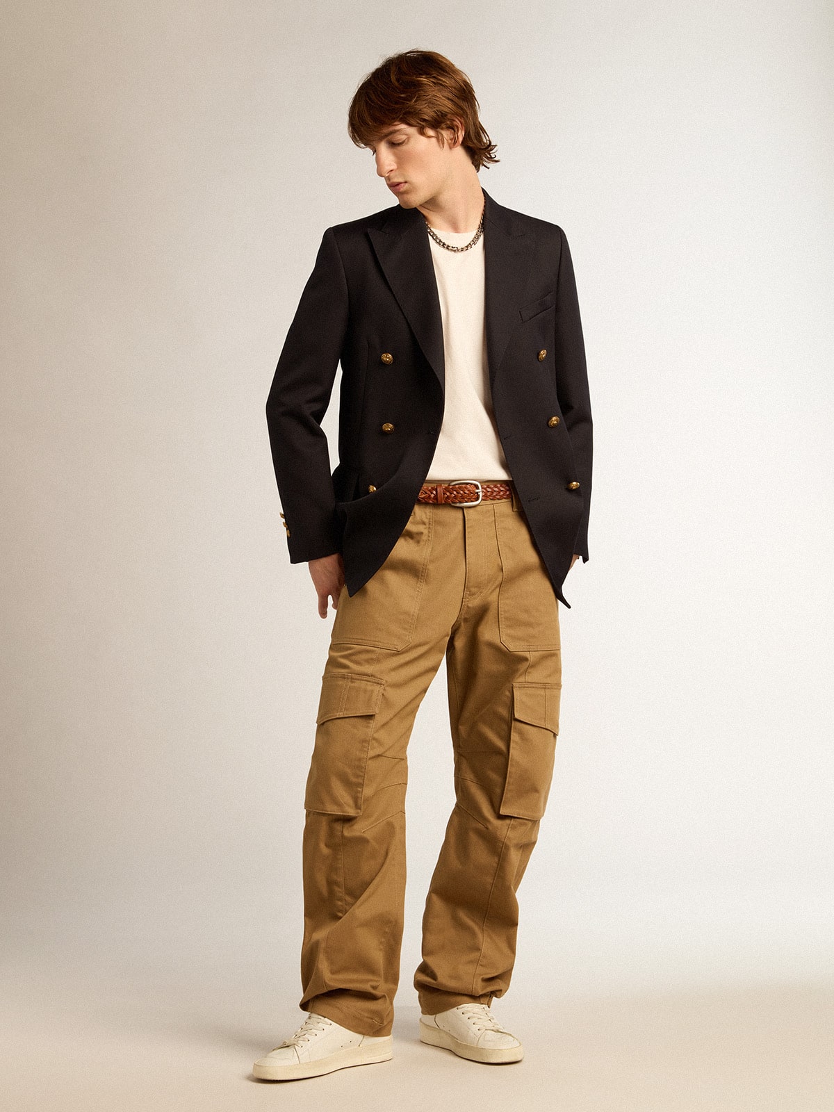 Beige khaki cargo pants